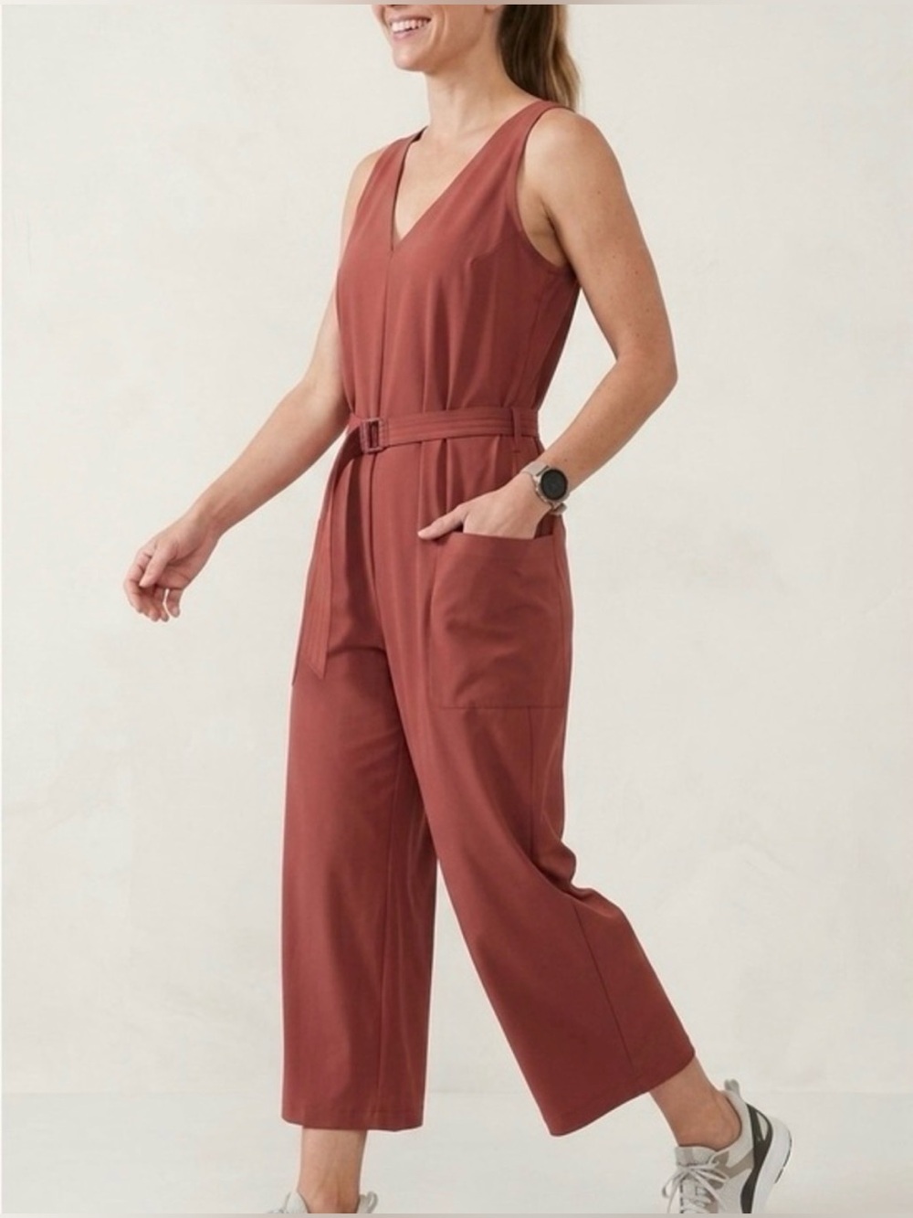 Athleta Saratosa Jumpsuit Terra Cotta Mize M